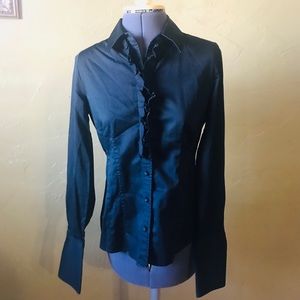 Banana Republic Fitted Black Button Up Lon…